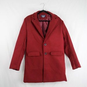 Notch Lapel Back Vent Woolen Two Button Coat